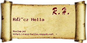 Rácz Hella névjegykártya