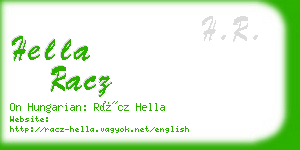 hella racz business card